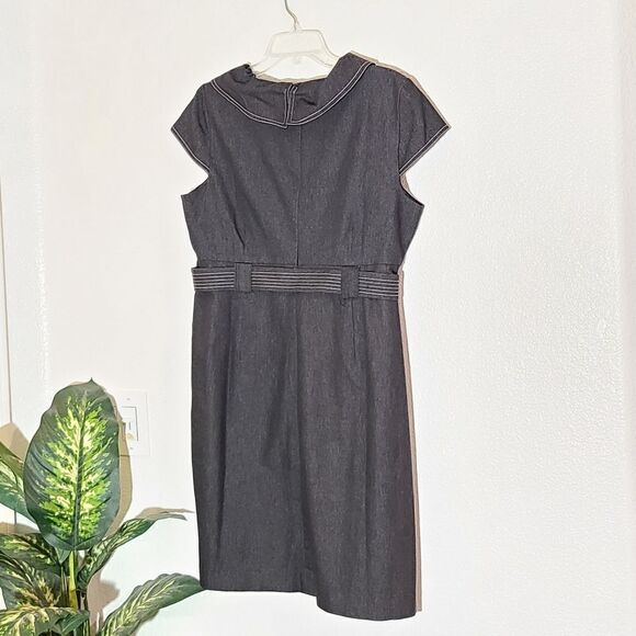 Sandra Darren Gray Belted Dress - Picture 9 of 16